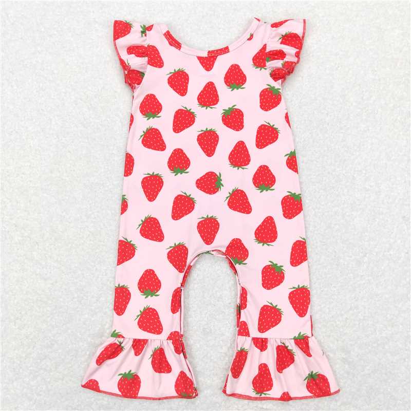 SR0561 Strawberry pink flying sleeve jumpsuit