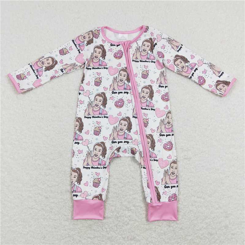 LR0906 Ms.Rachel Love Donut Valentine's Day Pink Jumpsuit