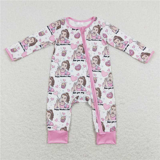 LR0906 Ms.Rachel Love Donut Valentine's Day Pink Jumpsuit