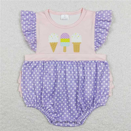 SR0377 Popsicle ice cream purple flying sleeve jumpsuit