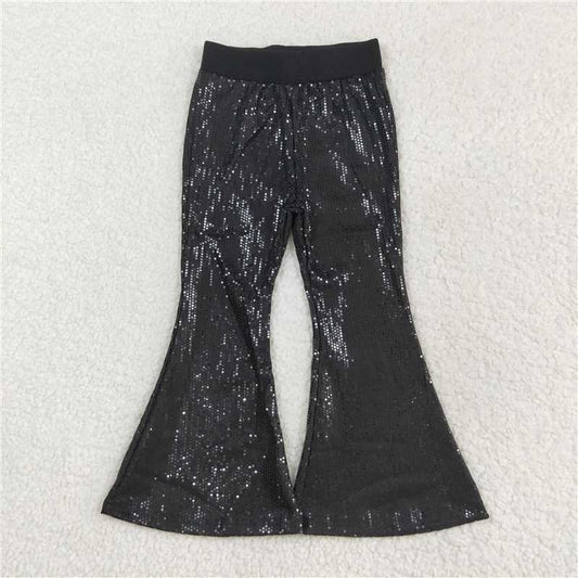 P0495 Mesh black sequined trousers