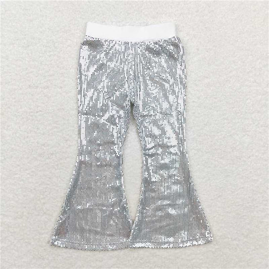 P0496 Mesh silver sequined trousers