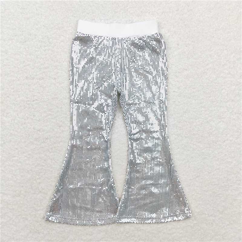 P0496 Mesh silver sequined trousers