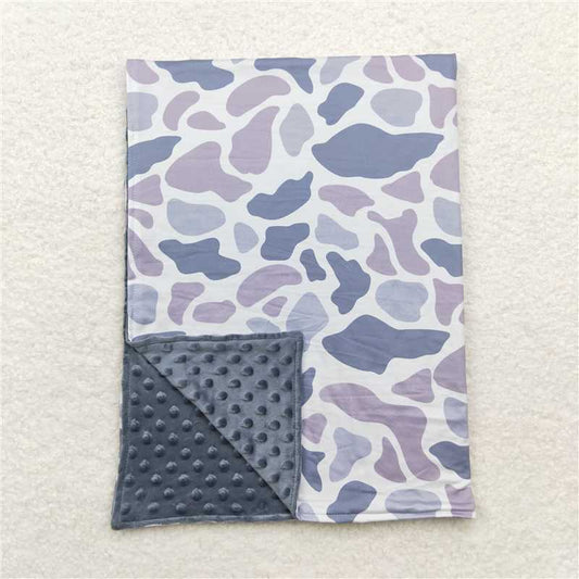 BL0145 Gray-blue camouflage baby blanket