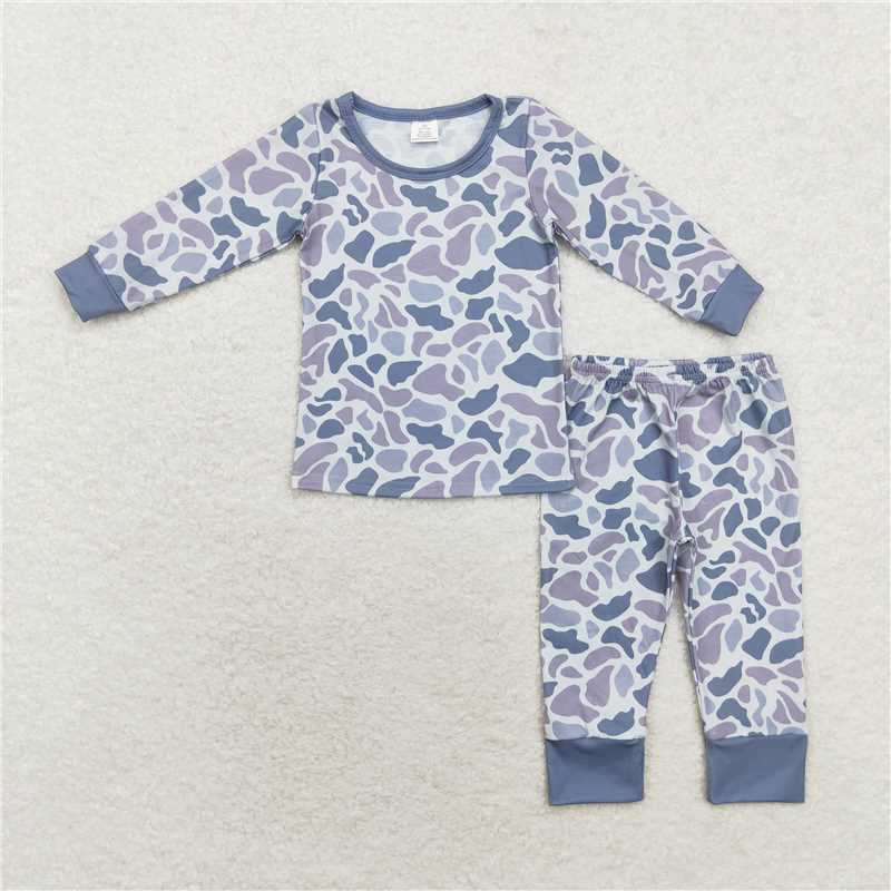 BLP0709 Modal camouflage grey long-sleeved trousers pajama set