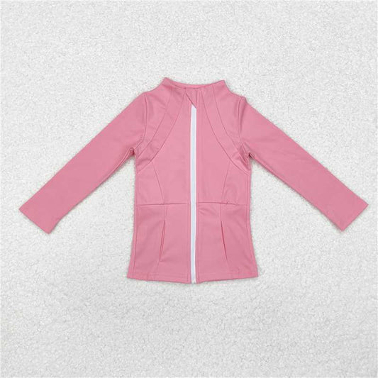 GT0680 Pink yoga wear zipper long-sleeved top