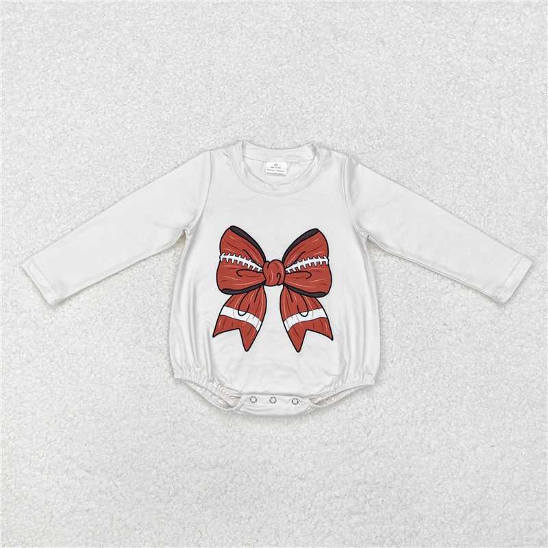 LR1717 Long-sleeved bodysuit with rugby bow pattern