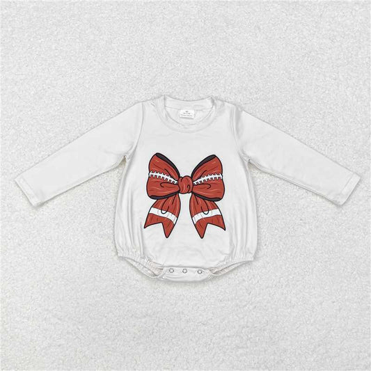 LR1717 Long-sleeved bodysuit with rugby bow pattern