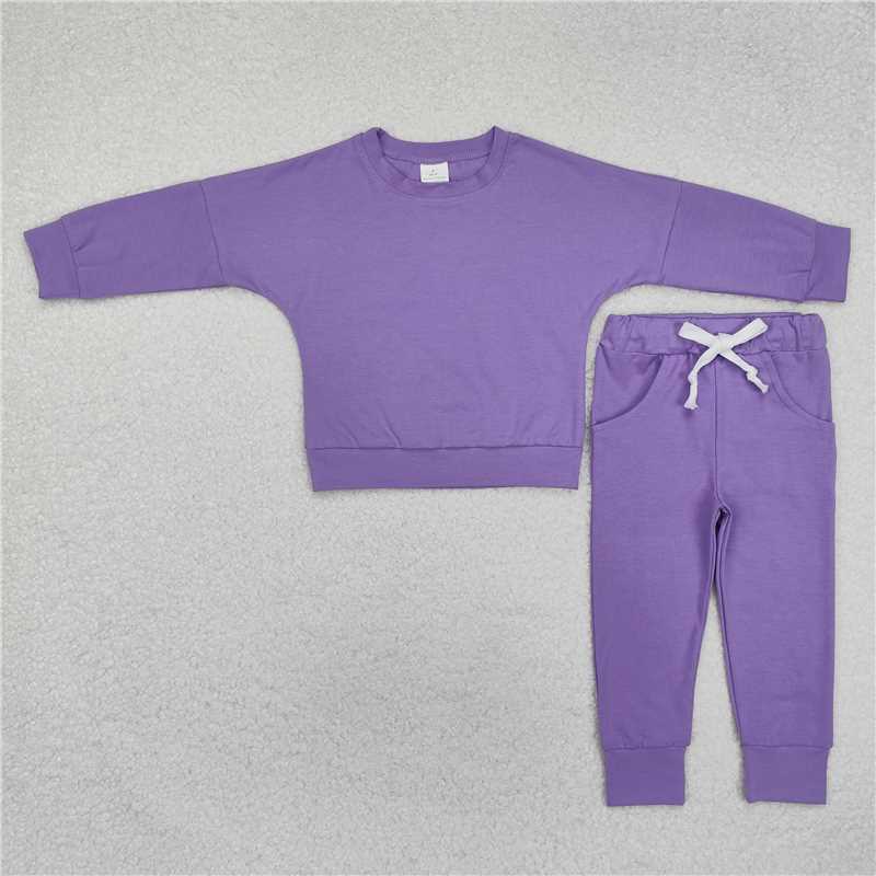 GLP2249 Pure purple long-sleeved trousers suit