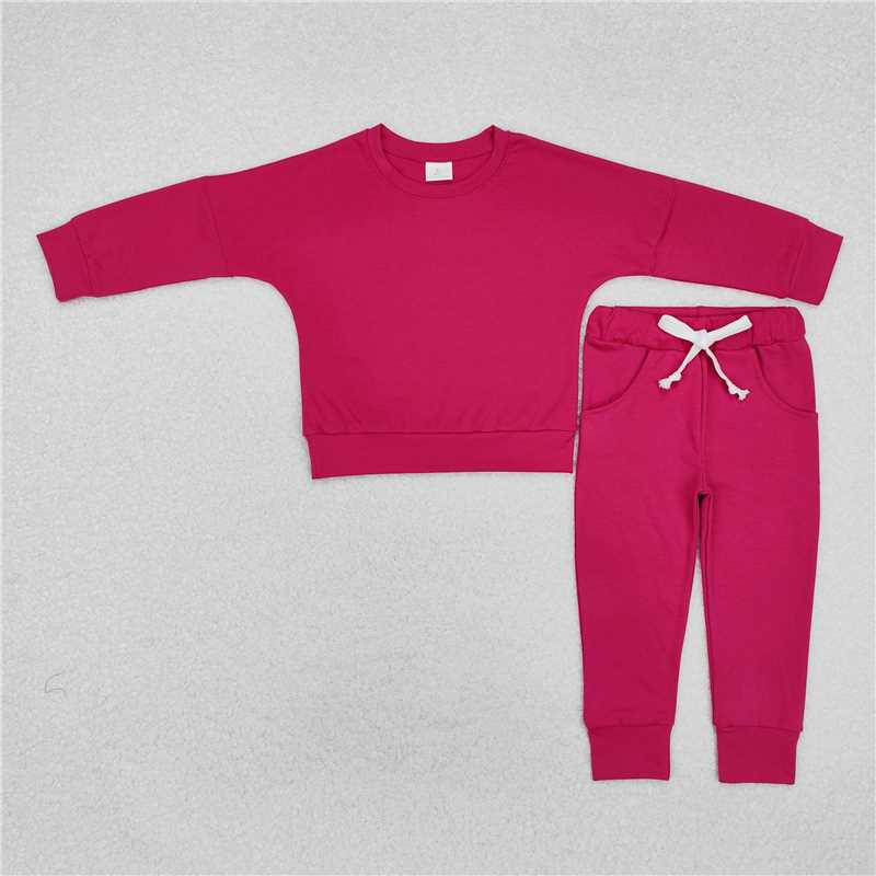 GLP2248 Pure rose red long-sleeved trousers suit