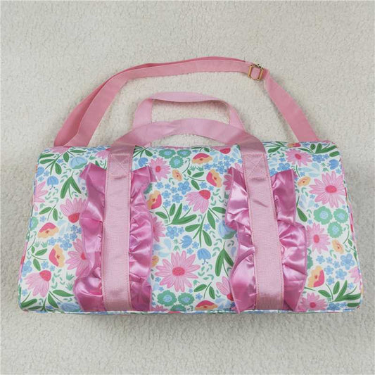 5.1 BA0290 Flower and leaf pink lace gym bag