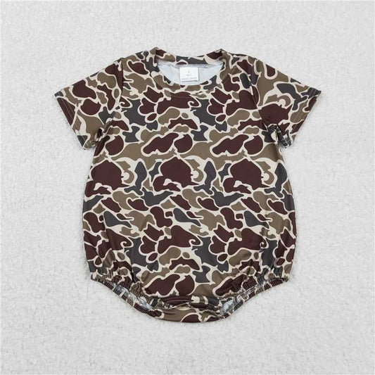 X12.10  SR3453 Brown-green camouflage short-sleeved jumpsuit