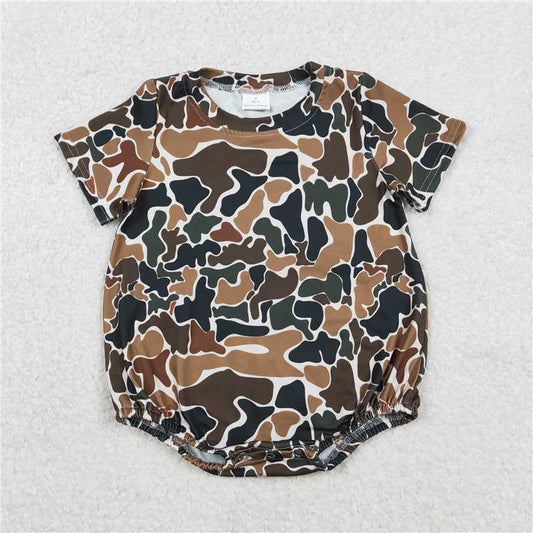 X12.10 SR3450 Brown-green camouflage beige short-sleeved jumpsuit