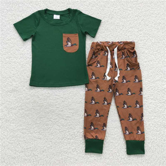 boys outfits Ducks shirt & pants 2 pieces sets kids clothes