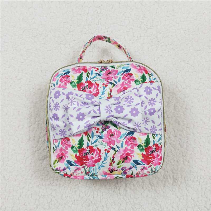 4.19 BA0102 Purple floral bow lunch box bag