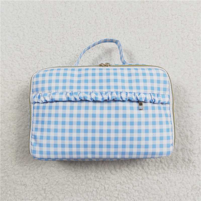 4.19 BA0089 Blue and white checkered lunch box bag