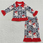 christmas pajamas suit boys match girls fall winter sets long sleeve pants santa outfits