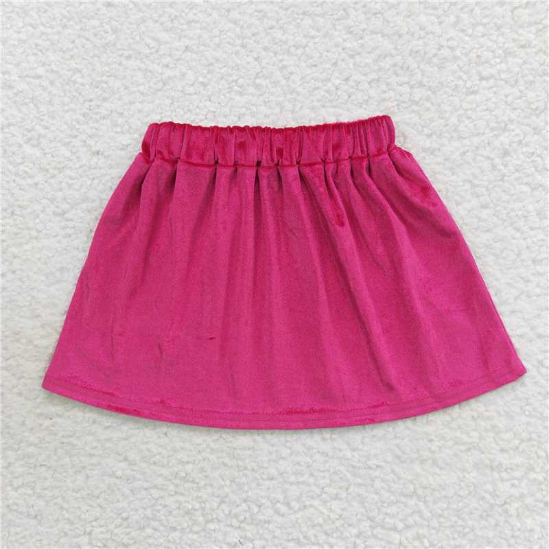4.2  GLK0017 Rose red velvet short skirt