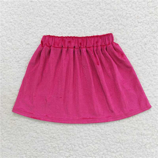 4.2  GLK0017 Rose red velvet short skirt