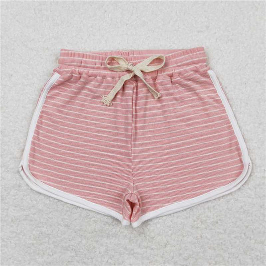 SS0338 White Pinstripe Pink Shorts