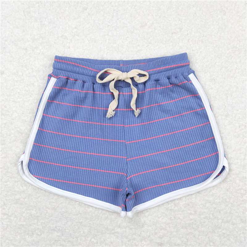 SS0344 Pink Pinstripe Blue Shorts