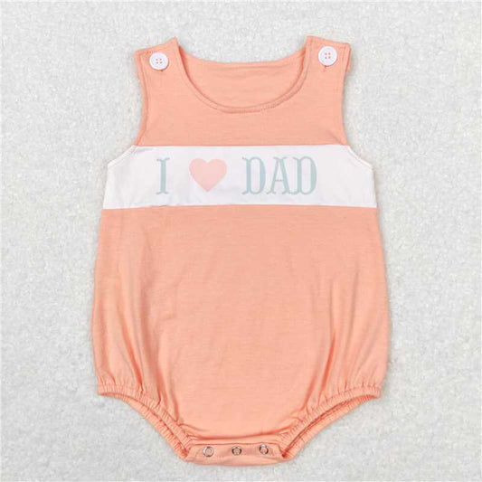 SR1350 I love dad letter pink and orange vest one piece