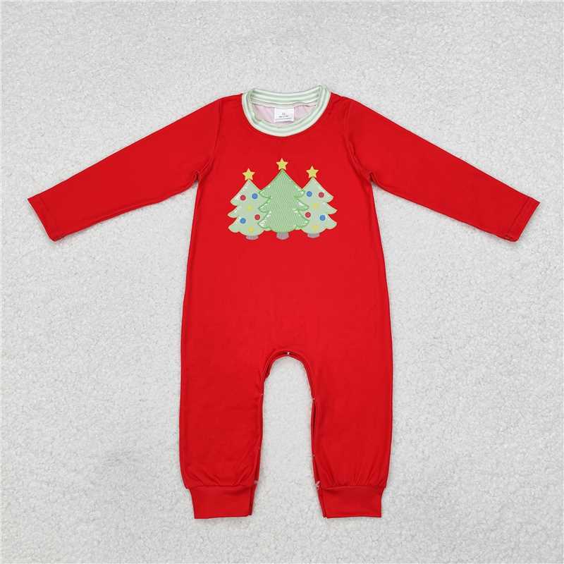 LR1561 Christmas tree red long-sleeved jumpsuit