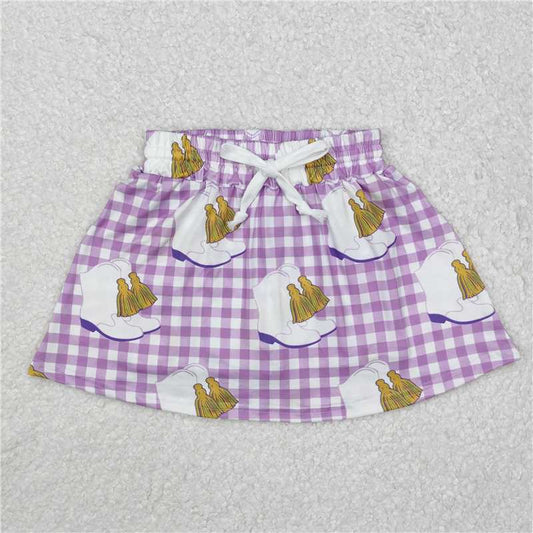 4.2  GLK0035 Carnival Boots Purple Plaid Tutu Skirt