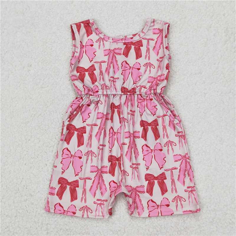 3.24  SR2670 Pink sleeveless bodysuit with bow pattern