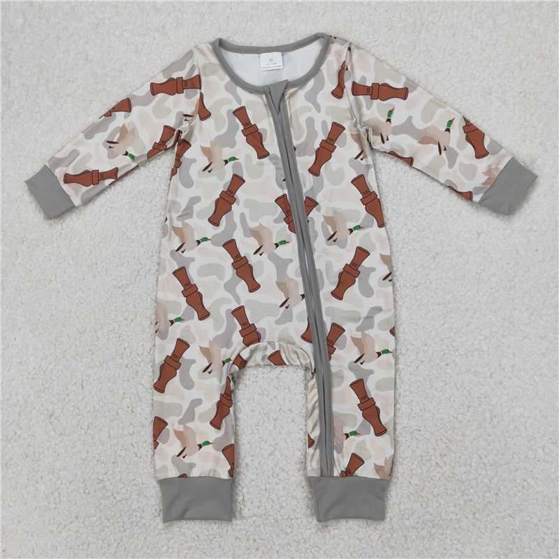 4.8 LR2063 Duck bottle camouflage zip-up long-sleeved jumpsuit