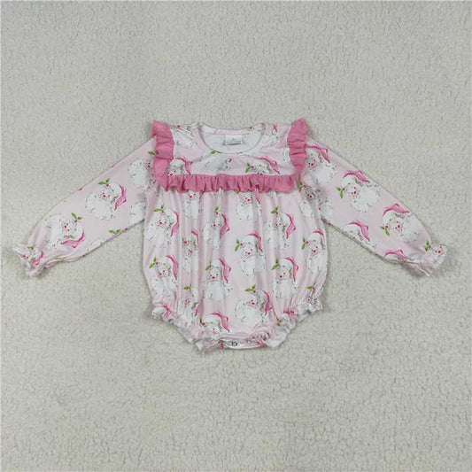 7.8  LR2208 Santa Claus pink lace long-sleeved jumpsuit