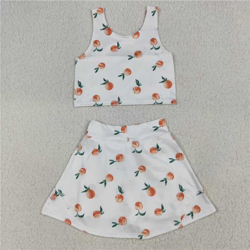 7.24GSD2738 Peach fruit yoga sleeveless pants skirt set