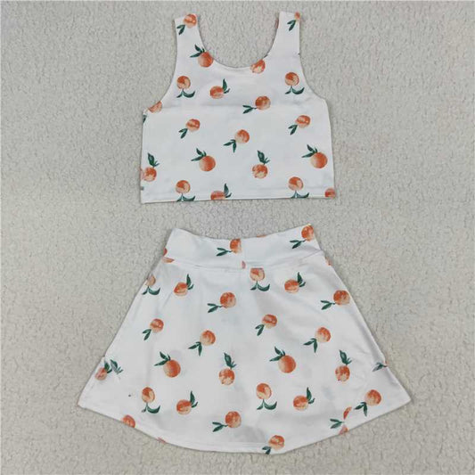 7.24GSD2738 Peach fruit yoga sleeveless pants skirt set