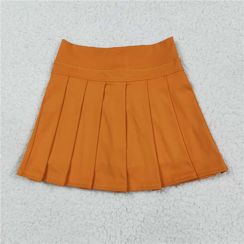 7.25 GLK0109 Solid yellow and orange yoga skirt