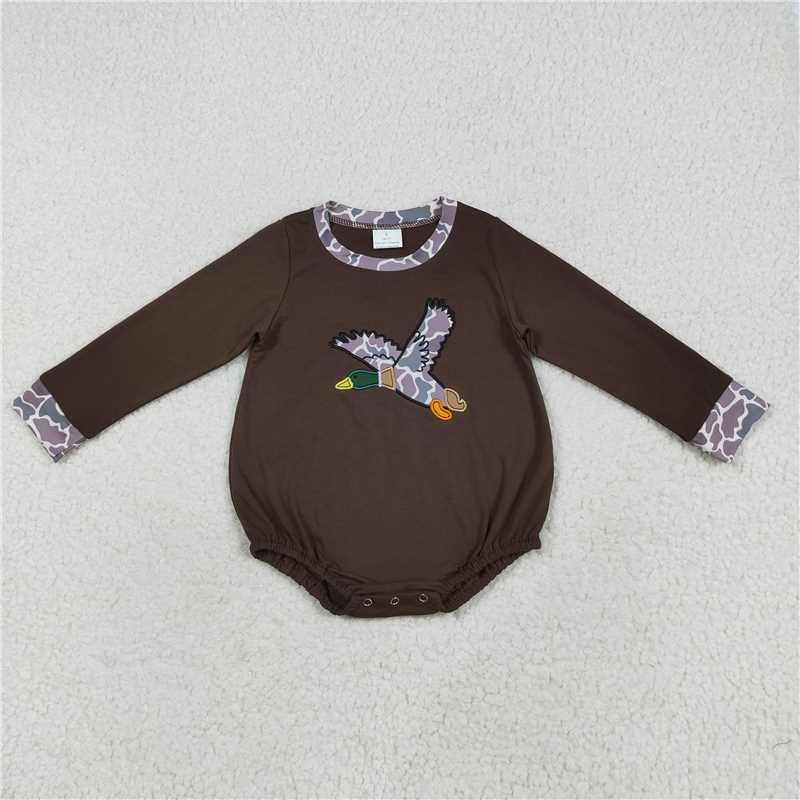 X8.18 LR2310 Embroidered camouflage duck brown long-sleeved bodysuit