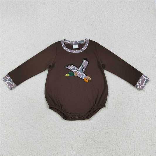 X8.18 LR2310 Embroidered camouflage duck brown long-sleeved bodysuit