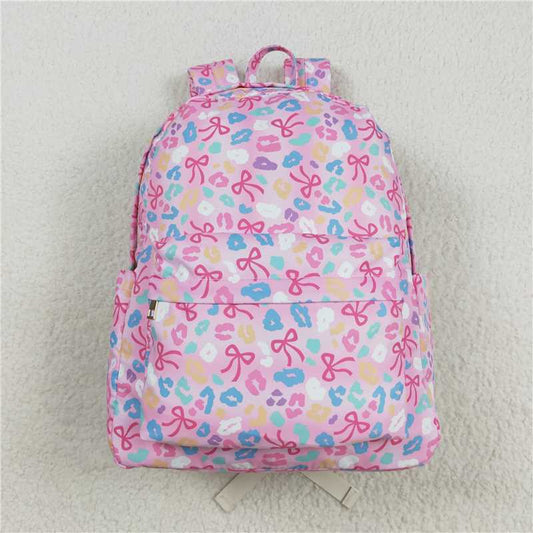 X830  BA0307 Pink and purple leopard print lace backpack