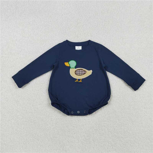 X10.13 LR2436 Duck Embroidered Navy Long-Sleeved Bodysuit