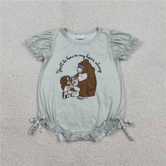 SR3833 Easter Bunny Blue Bow White Vest Jumpsuit