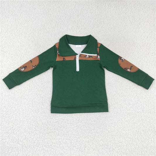 long sleeve zip ducks pullover boys top kids clothes