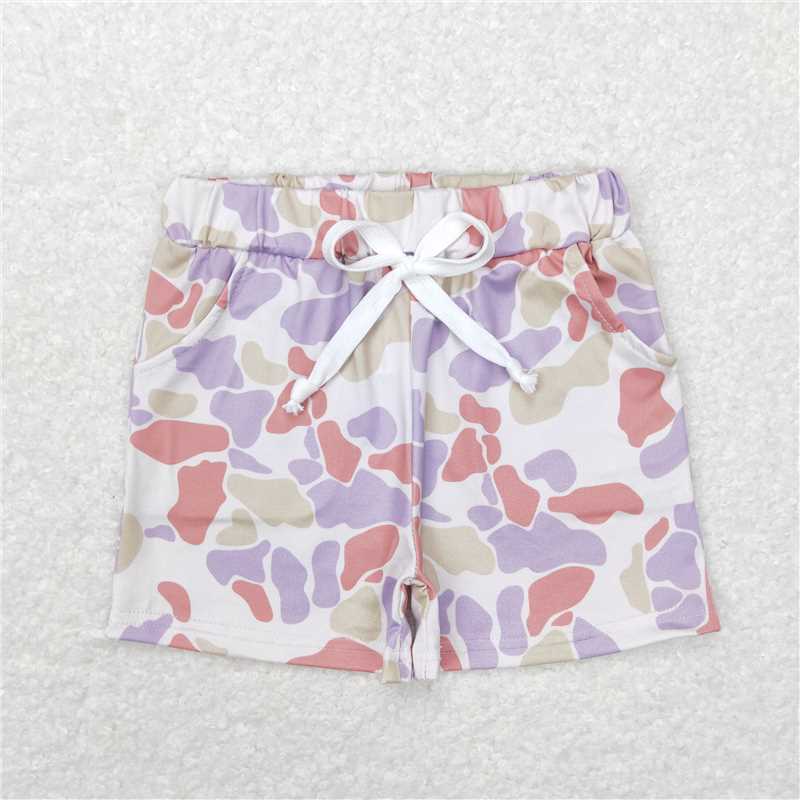 SS0142 Light green, blue and brown camouflage shorts