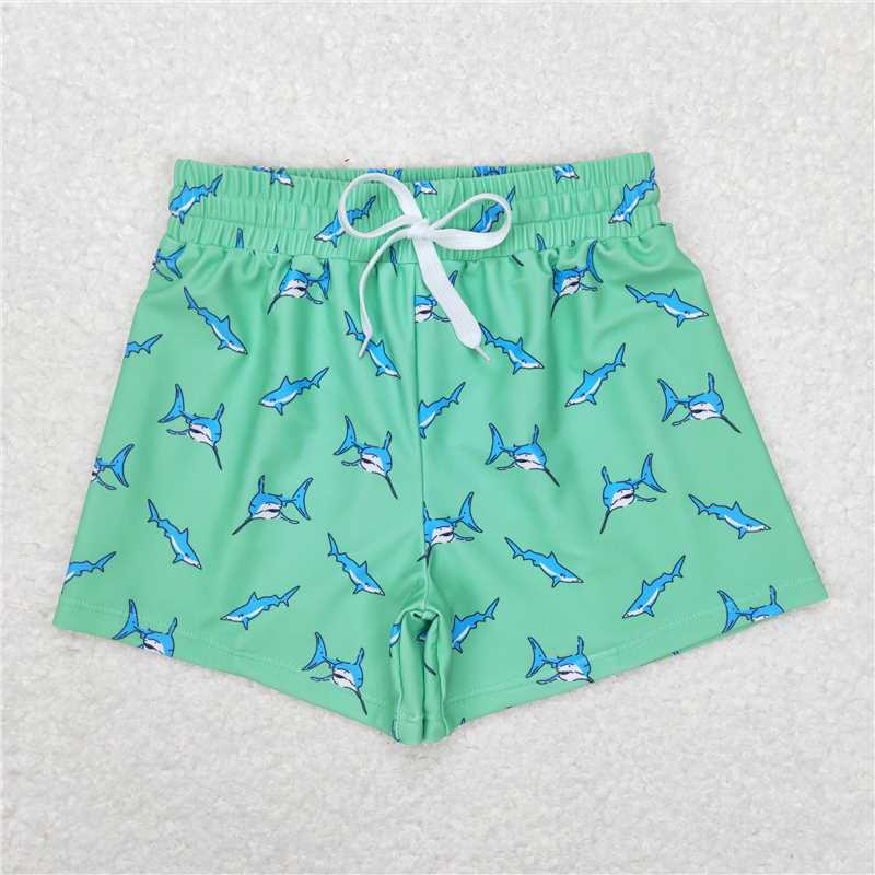 S0173 Shark green swimming trunks