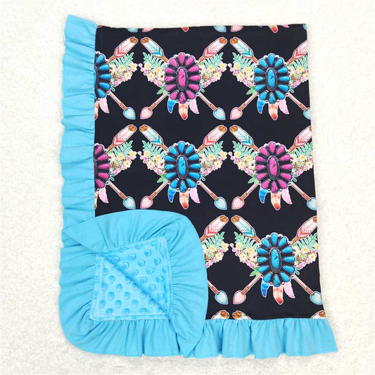 BL0052 Ruby Sapphire Flower Arrow Lace Blanket