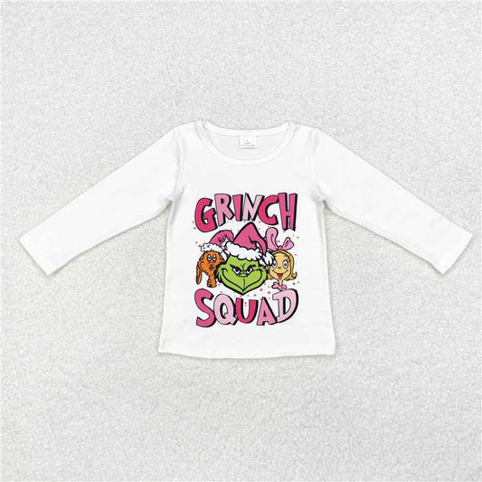 GT0757 grinch squad white long-sleeved top