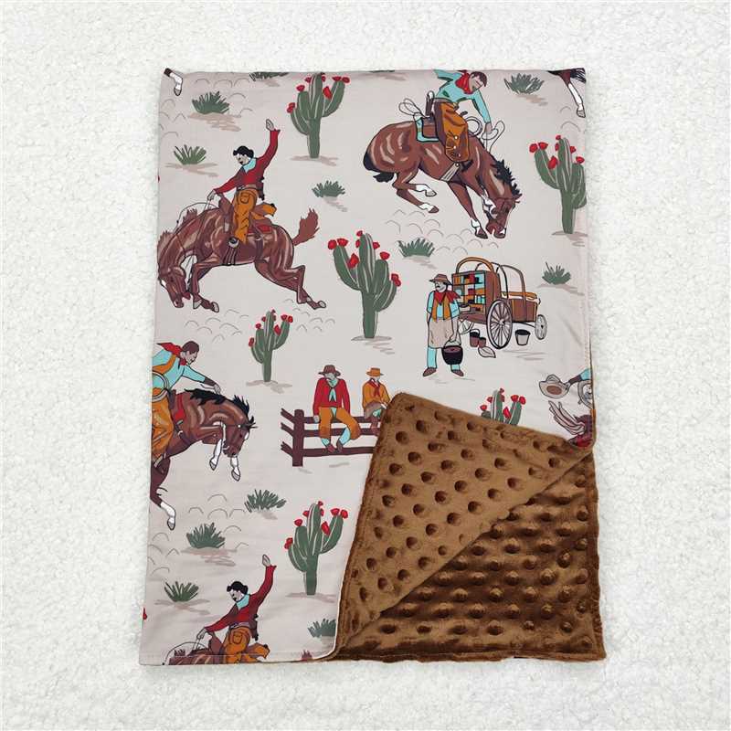 6.11  BL0069 Cactus Horseback Brown Baby Blanket