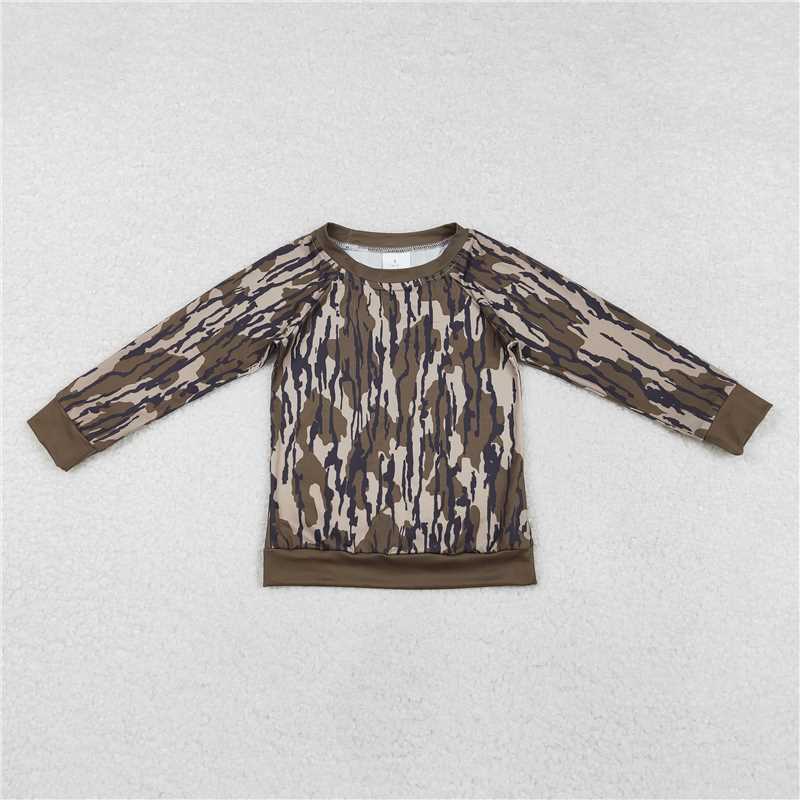 BT0882 Camouflage military green long-sleeved top