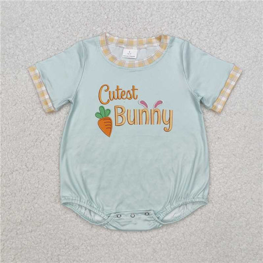 SR2198 cutest bunny carrot green short-sleeved jumpsuit