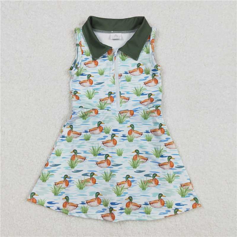 3.4GSD1835 Duck zipper culottes sleeveless yoga dress