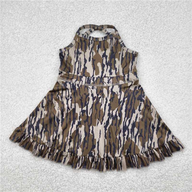 4.21  GSD2314 Military green camouflage yoga sleeveless dress