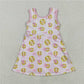 5.10  GSD2048 Softball bow pattern pink yoga sleeveless dress